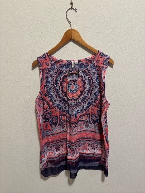 C Est. 1946 Tops - Cato EST 1946 Sleeveless Pink Paisley Medallion Tank Top